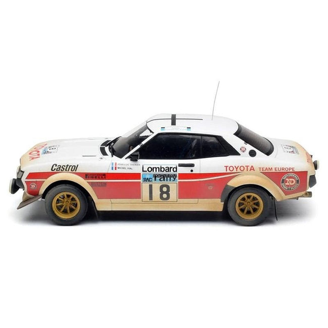 Toyota Celica 2000 GT (RA21) #18 Jean-Luc Therier - Michel Vial (Dirty Version) "RAC Rally" (1977) 1/18 Diecast Model Car by IXO Models-IXO-ModelCars.com