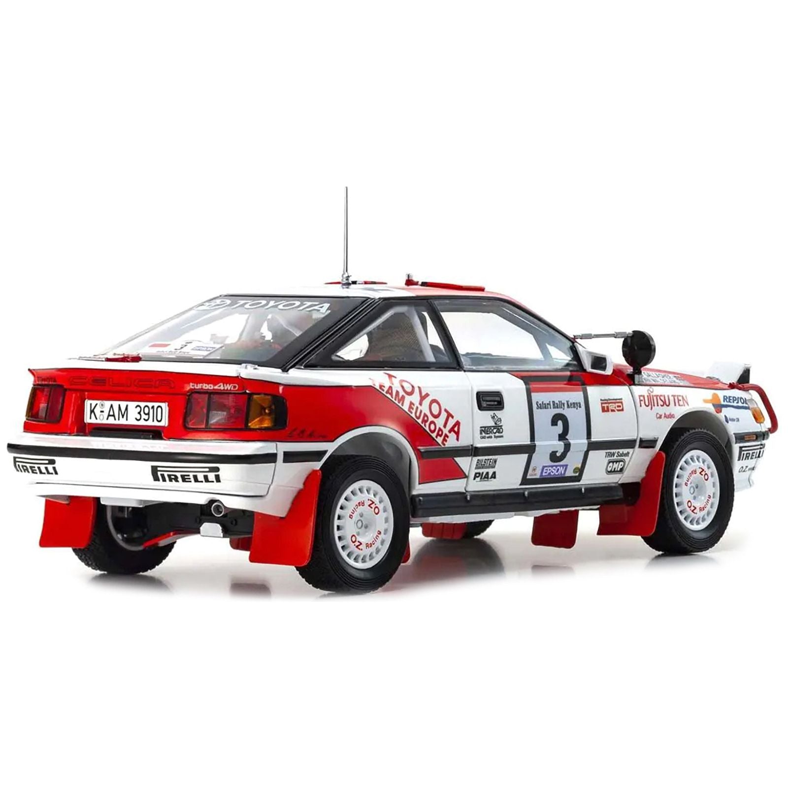 Toyota Celica GT - 4 3 Bjorn Waldegard - Fred Gallagher "Toyota Team Europe" Winner "Safari Rally" (1990) 1/18 Diecast Model Car by Kyosho - Kyosho - ModelCars.com