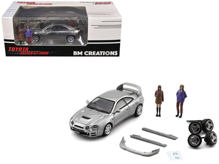 Toyota Celica GT-Four RHD (Right Hand Drive) ID Silver Metallic with 2 Figures and Accessories 1/64 Diecast Model Car by BM Creations-BM Creations-ModelCars.com