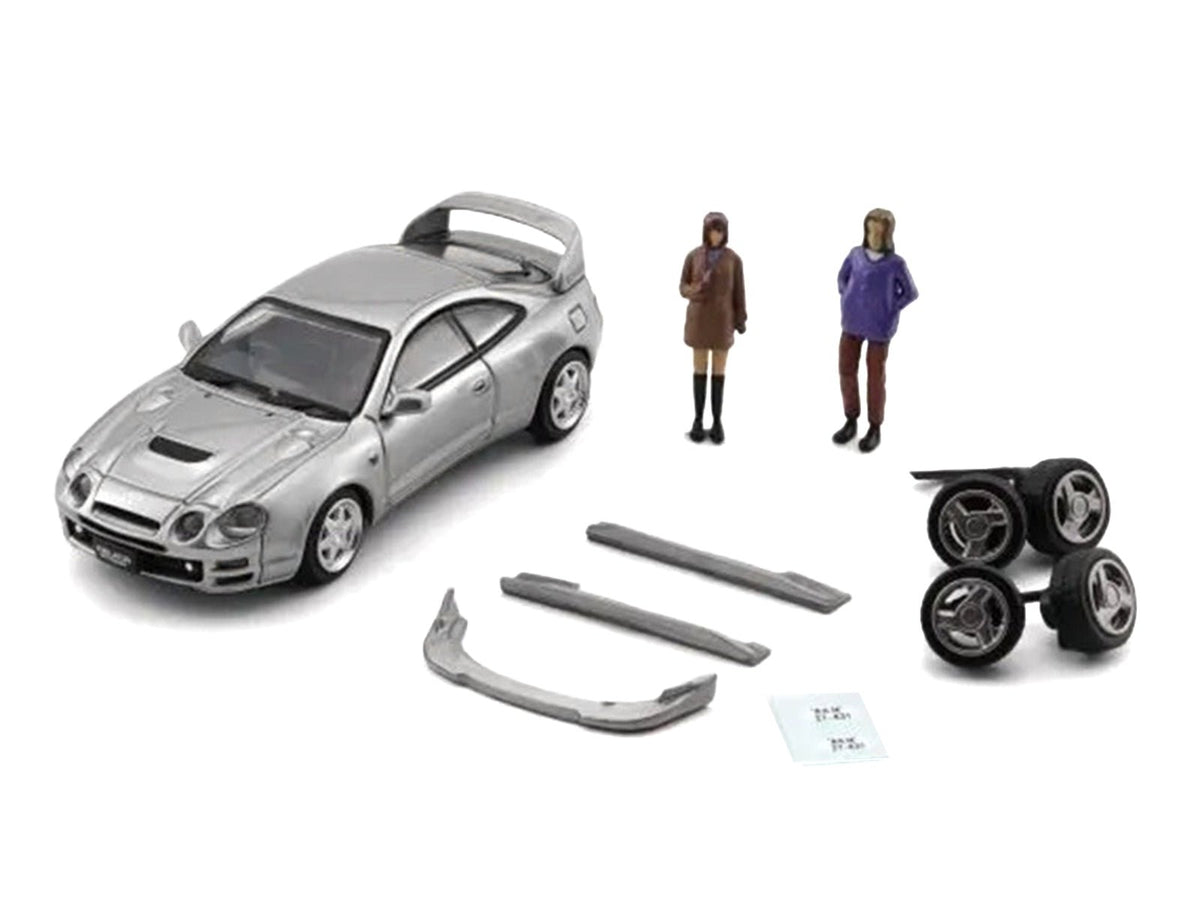 Toyota Celica GT-Four RHD (Right Hand Drive) ID Silver Metallic with 2 Figures and Accessories 1/64 Diecast Model Car by BM Creations-BM Creations-ModelCars.com