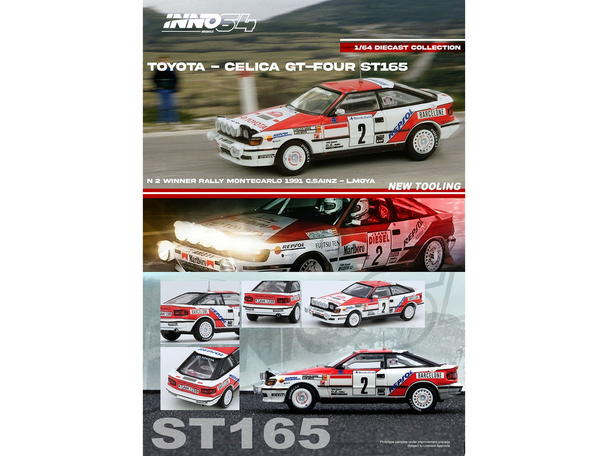 Toyota Celica GT-Four (ST165) 2 Carlos Sainz - Luis Moya Winner "Rally Monte Carlo" (1991) 1/64 Diecast Model Car by Inno Models-Inno Models-ModelCars.com