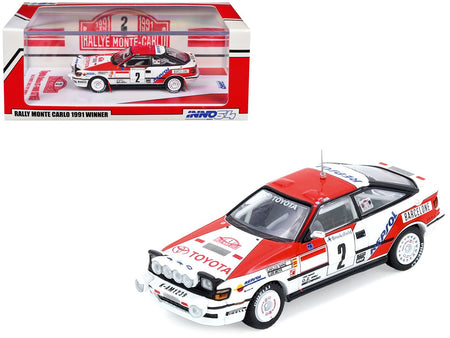 Toyota Celica GT-Four (ST165) 2 Carlos Sainz - Luis Moya Winner "Rally Monte Carlo" (1991) 1/64 Diecast Model Car by Inno Models-Inno Models-ModelCars.com