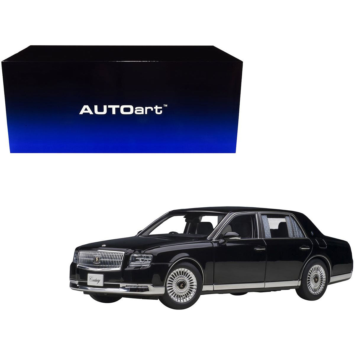 Toyota Century with Curtains RHD (Right Hand Drive) Black Special Edition 1/18 Model Car by Autoart - Autoart - ModelCars.com
