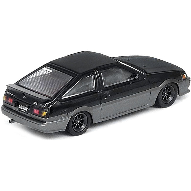 Toyota Corolla AE86 Levin RHD (Right Hand Drive) Black and Gray Metallic 1/64 Diecast Model Car by Inno Models-Inno Models-ModelCars.com