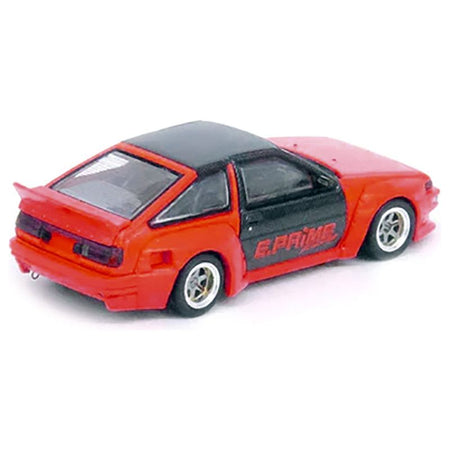 Toyota Corolla AE86 Trueno RHD (Right Hand Drive) Orange with Carbon Fibre Top and Doors "E. Prime Racing - Pandem/Rocket Bunny" 1/64 Diecast Model Car by Inno Models - Inno Models - ModelCars.com