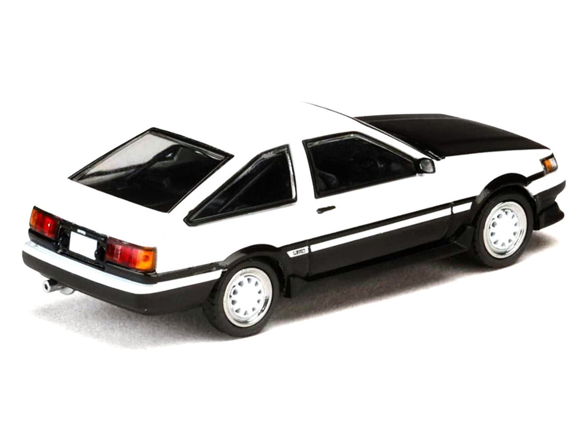 Toyota Corolla Levin (AE86) RHD (Right Hand Drive) White with Carbon Hood "Initial D" (1995-2013) Manga "Diorama Set Series" 1/64 Diecast Model Car by Hobby Japan-Hobby Japan-ModelCars.com