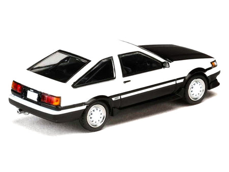Toyota Corolla Levin (AE86) RHD (Right Hand Drive) White with Carbon Hood "Initial D" (1995-2013) Manga "Diorama Set Series" 1/64 Diecast Model Car by Hobby Japan-Hobby Japan-ModelCars.com