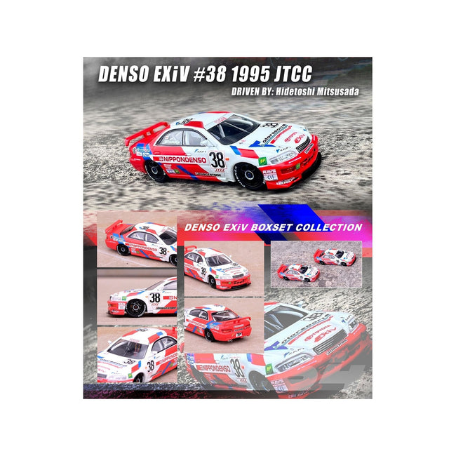 Toyota Corona EXiV 38 Hidetoshi Mitsusada and Toyota Corona EXiV 39 Tom Kristensen RHD (Right Hand Drive) "Nippon Denso" Japanese Touring Car Championship (1995) 2 piece Box Set Collection 1/64 Diecast Model Cars by Inno Models-Inno Models-ModelCars.com