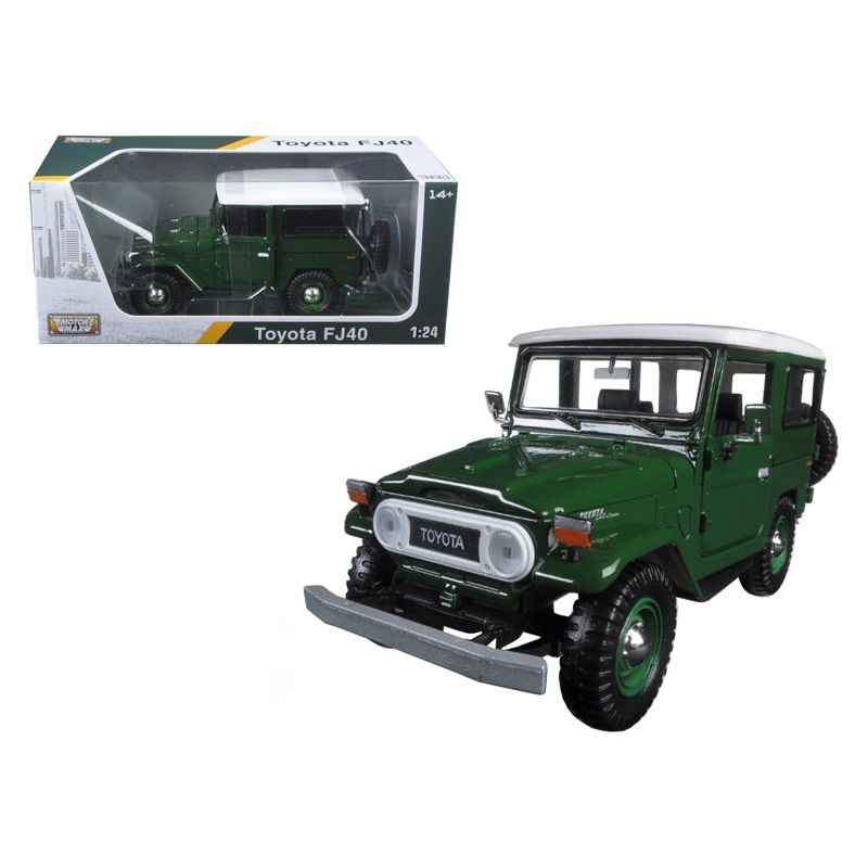 Toyota FJ40 Dark Green with White Top 1/24 Diecast Model Car by Motormax - Motormax - ModelCars.com