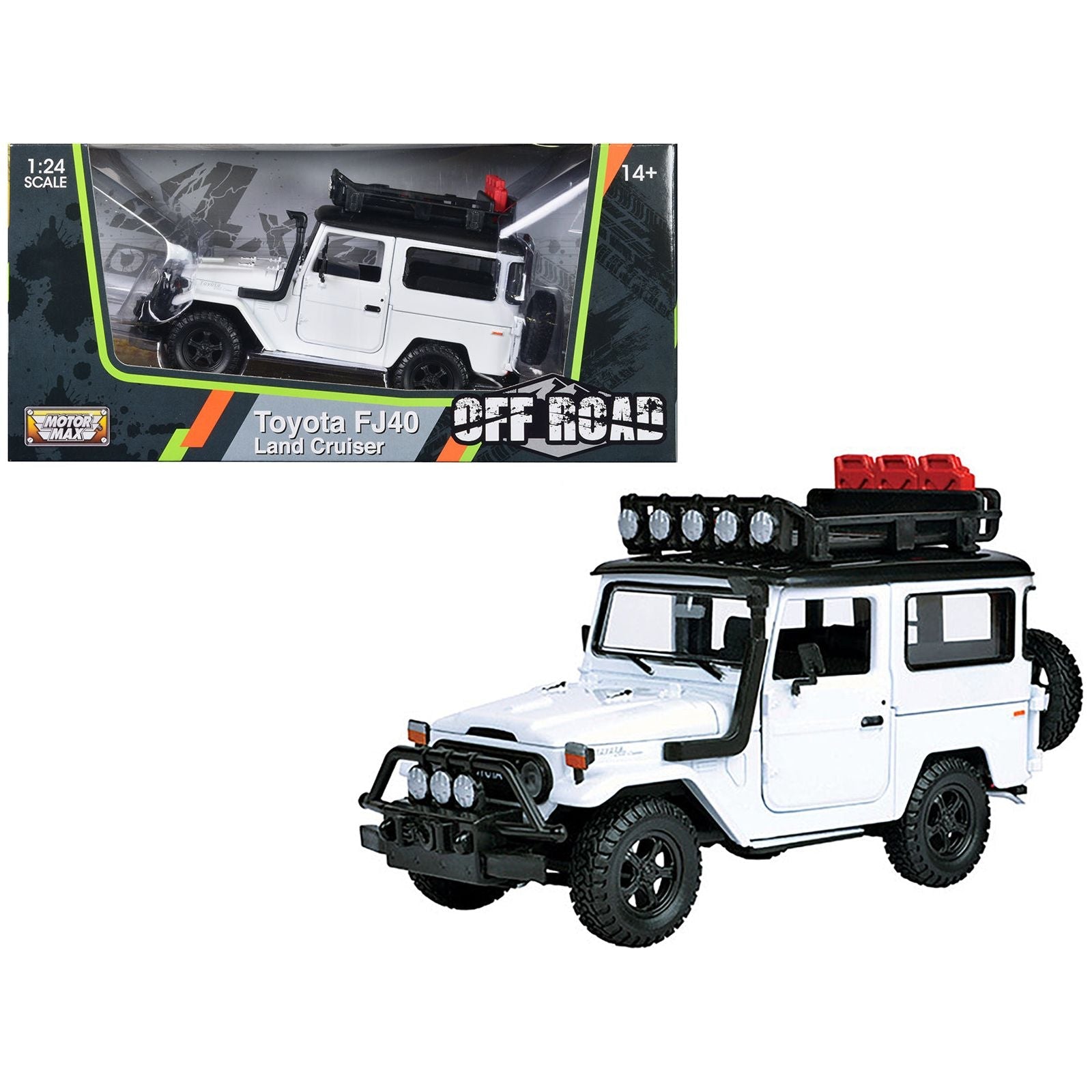 Toyota FJ40 Land Cruiser White "4x4 Overlanders" Series 1/24 Diecast Model Car by Motormax - Motormax - ModelCars.com