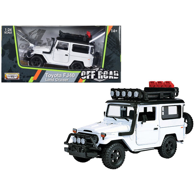 Toyota FJ40 Land Cruiser White "4x4 Overlanders" Series 1/24 Diecast Model Car by Motormax - Motormax - ModelCars.com