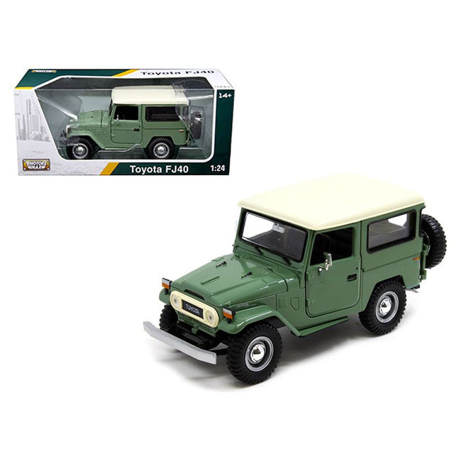 Toyota FJ40 Medium Green 1/24 Diecast Model Car by Motormax-Motormax-ModelCars.com
