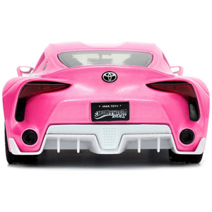 Toyota FT-1 Concept Pink Metallic and Pink Ranger Diecast Figurine "Power Rangers" "Hollywood Rides" Series 1/24 Diecast Model Car by Jada