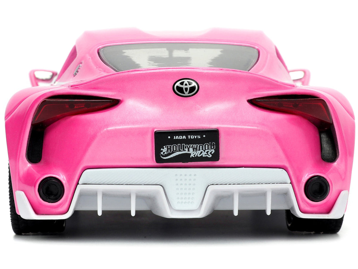 Toyota FT-1 Concept Pink Metallic and Pink Ranger Diecast Figurine "Power Rangers" "Hollywood Rides" Series 1/24 Diecast Model Car by Jada-Jada-ModelCars.com