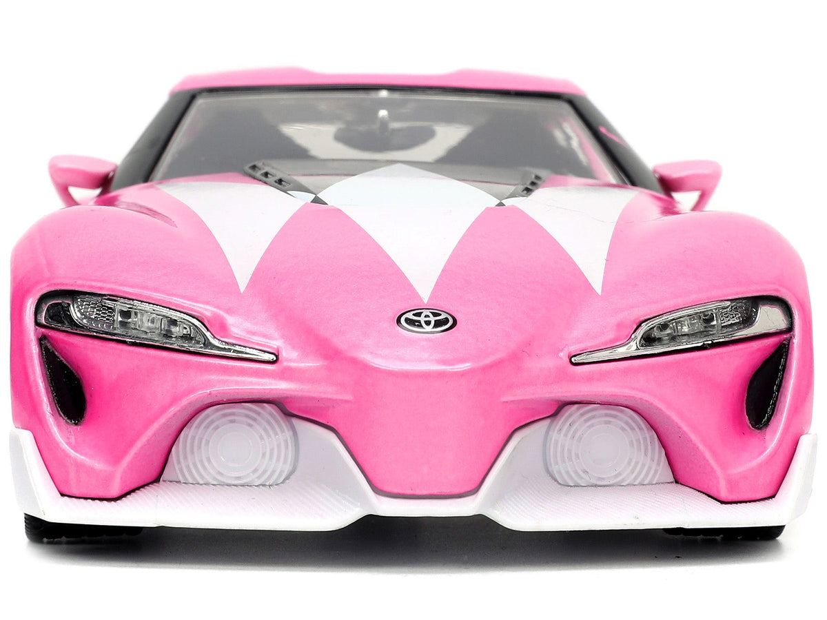 Toyota FT-1 Concept Pink Metallic and Pink Ranger Diecast Figurine "Power Rangers" "Hollywood Rides" Series 1/24 Diecast Model Car by Jada-Jada-ModelCars.com