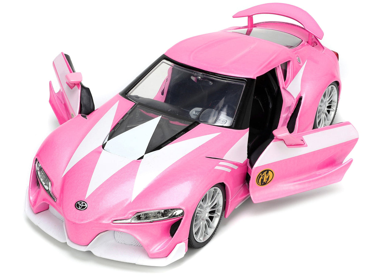 Toyota FT-1 Concept Pink Metallic and Pink Ranger Diecast Figurine "Power Rangers" "Hollywood Rides" Series 1/24 Diecast Model Car by Jada-Jada-ModelCars.com