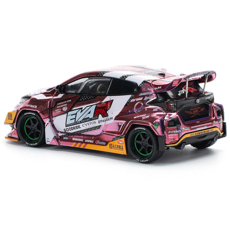 Toyota Goodride GR Yaris RHD (Right Hand Drive) "EVA RT Production Model-08" Pink Metallic with Graphics 1/64 Diecast Model Car by Pop Race-Pop Race-ModelCars.com