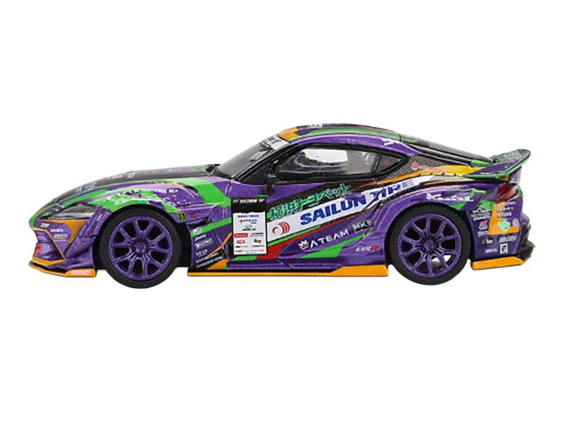 Toyota GR Supra KUHL RHD (Right Hand Drive) #91 Shingo Hatanaka "Evangelion Racing" "D1 Grand Prix" (2021) Limited Edition 1/64 Diecast Model Car by Mini GT-Mini GT-ModelCars.com