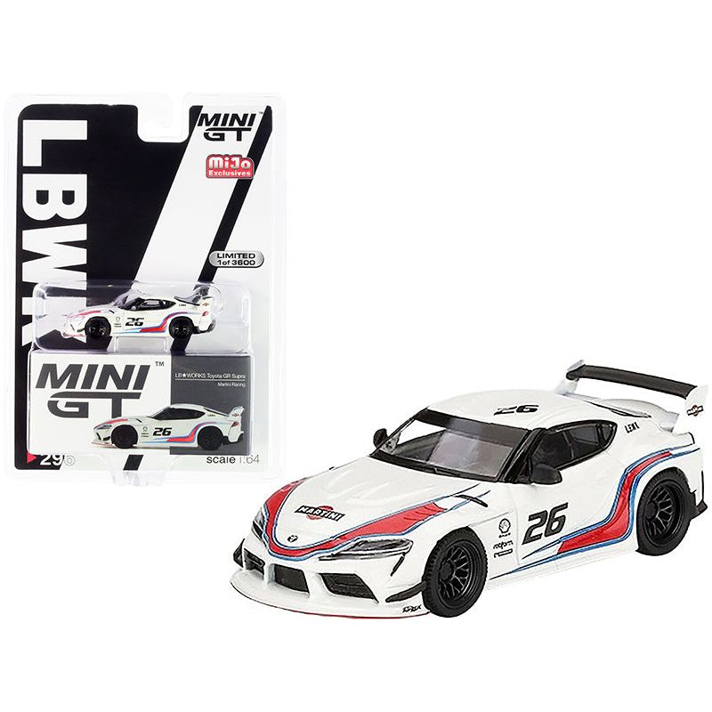 Toyota GR Supra LB WORKS 26 White "Martini Racing" Limited Edition to 3600 pieces Worldwide 1/64 Diecast Model Car by True Scale Miniatures - True Scale Miniatures - ModelCars.com