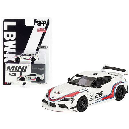 Toyota GR Supra LB WORKS 26 White "Martini Racing" Limited Edition to 3600 pieces Worldwide 1/64 Diecast Model Car by True Scale Miniatures - True Scale Miniatures - ModelCars.com