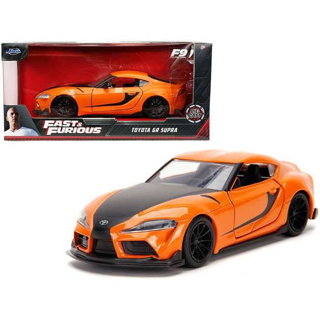 Toyota GR Supra Orange with Black Stripes "Fast & Furious 9 F9" (2021) Movie 1/32 Diecast Model Car by Jada-Jada-ModelCars.com