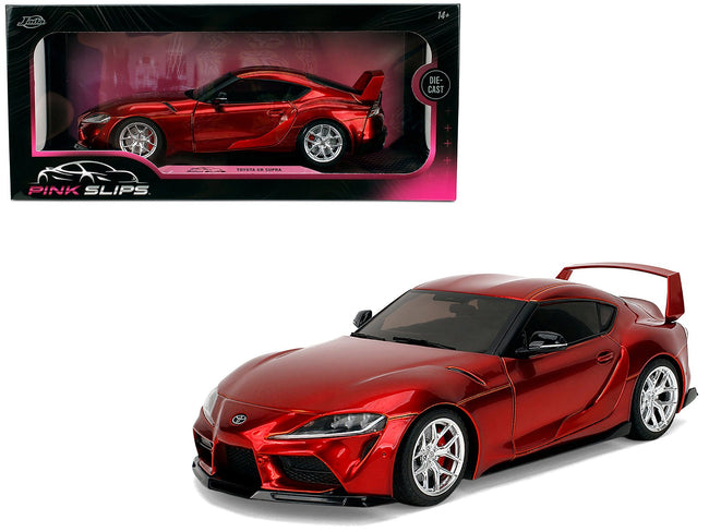 Toyota GR Supra Red Metallic "Pink Slips" Series 1/18 Diecast Model Car by Jada-Jada-ModelCars.com
