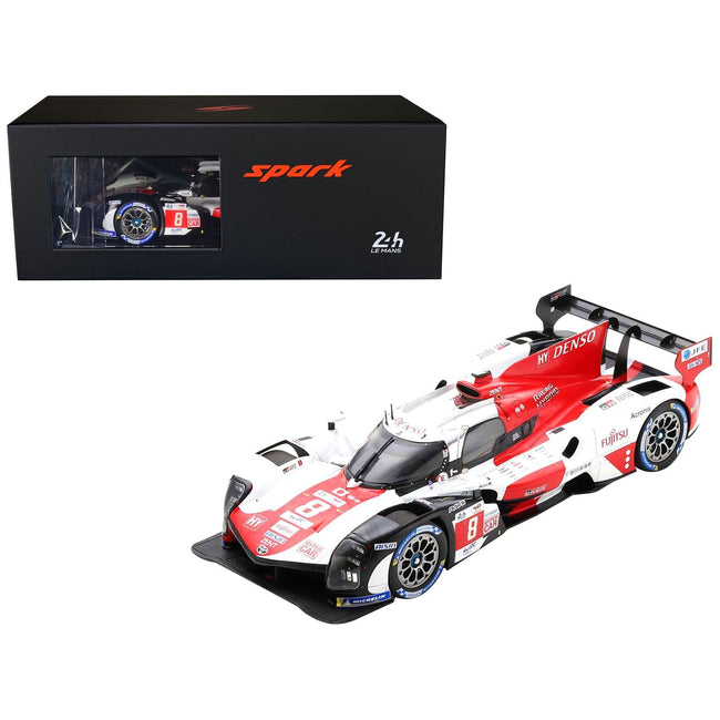 Toyota GR010 Hybrid 8 Sebastien Buemi - Brendon Hartley - Ryo Hirakawa Hypercar Class Winner "24 Hours of Le Mans" (2022) with Acrylic Display Case 1/18 Model Car by Spark - Spark - ModelCars.com