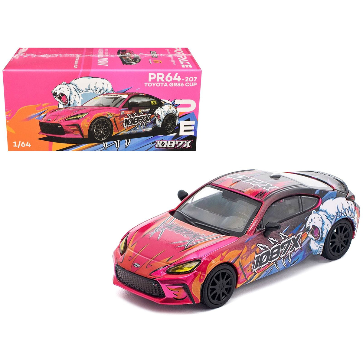 Toyota GR86 #823 1087X "Toyota GR86 Cup" (2025) 1/64 Diecast Model Car by Pop Race-Pop Race-ModelCars.com