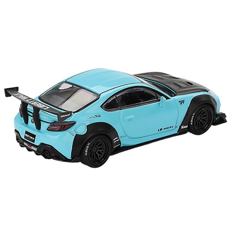 Toyota GR86 "LB - Nation - Liberty Walk" Baby Blue with Carbon Hood Limited Edition 1/64 Diecast Model Car by Mini GT - Mini GT - ModelCars.com