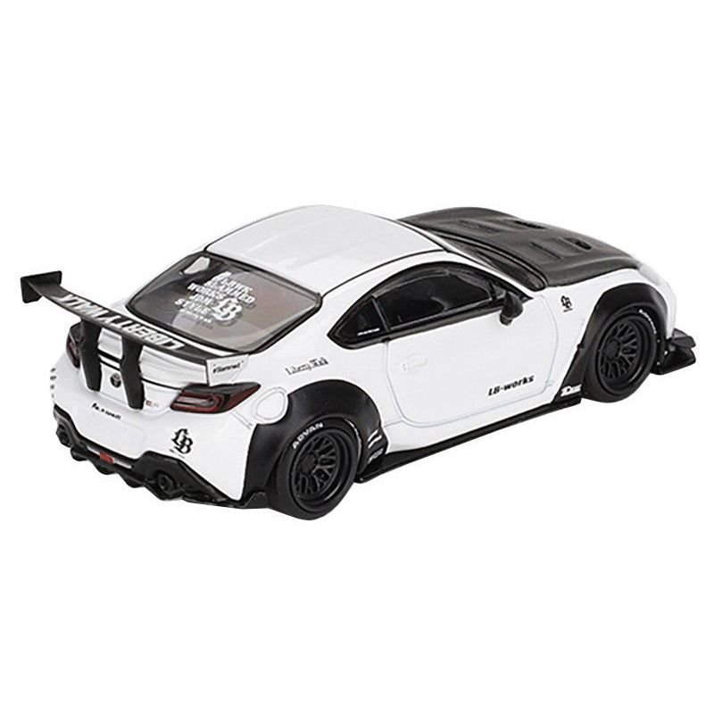 Toyota GR86 "LB-Nation - Liberty Walk" White with Carbon Hood Limited Edition 1/64 Diecast Model Car by Mini GT-Mini GT-ModelCars.com