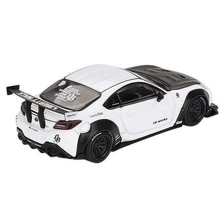 Toyota GR86 "LB-Nation - Liberty Walk" White with Carbon Hood Limited Edition 1/64 Diecast Model Car by Mini GT-Mini GT-ModelCars.com
