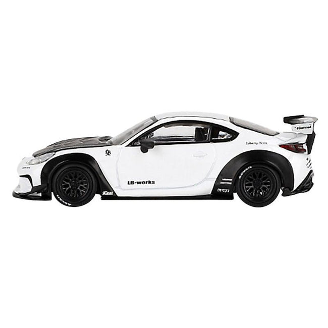 Toyota GR86 "LB-Nation - Liberty Walk" White with Carbon Hood Limited Edition 1/64 Diecast Model Car by Mini GT-Mini GT-ModelCars.com