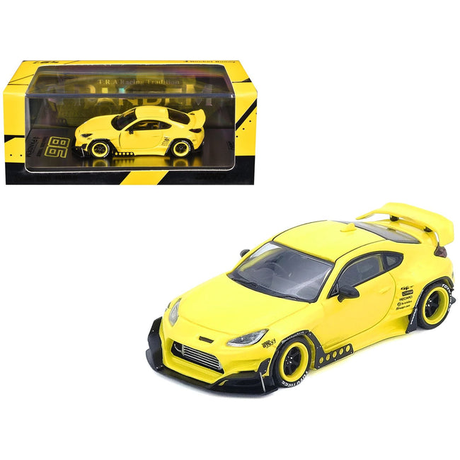 Toyota GR86 "Pandem" RHD (Right Hand Drive) Yellow 1/64 Diecast Model Car by Inno Models-Inno Models-ModelCars.com