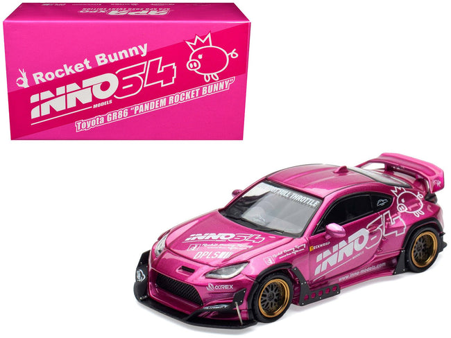 Toyota GR86 "Pandem Rocket Bunny" RHD (Right Hand Drive) Pink Metallic with Graphics "APA XPO 2025 Event Exclusive" 1/64 Diecast Model Car by Inno Models-Inno Models-ModelCars.com