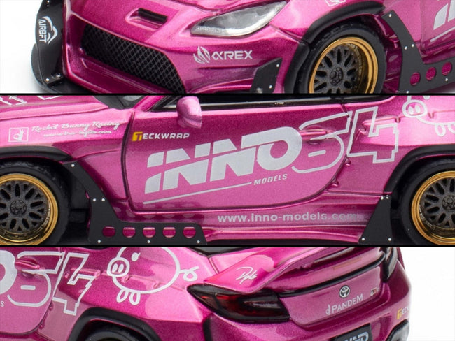 Toyota GR86 "Pandem Rocket Bunny" RHD (Right Hand Drive) Pink Metallic with Graphics "APA XPO 2025 Event Exclusive" 1/64 Diecast Model Car by Inno Models-Inno Models-ModelCars.com