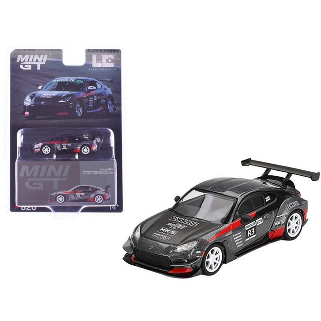 Toyota GR86 #R3 "Larry Chen's HKS Turbocharged GR86" Gray Metallic with Graphics Limited Edition 1/64 Diecast Model Car by Mini GT-Mini GT-ModelCars.com