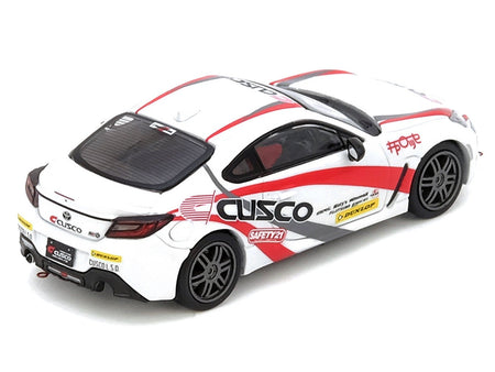 Toyota GR86 Tuned by "CUSCO" RHD (Right Hand Drive) White with Red and Gray Stripes 1/64 Diecast Model Car by Inno Models-Inno Models-ModelCars.com