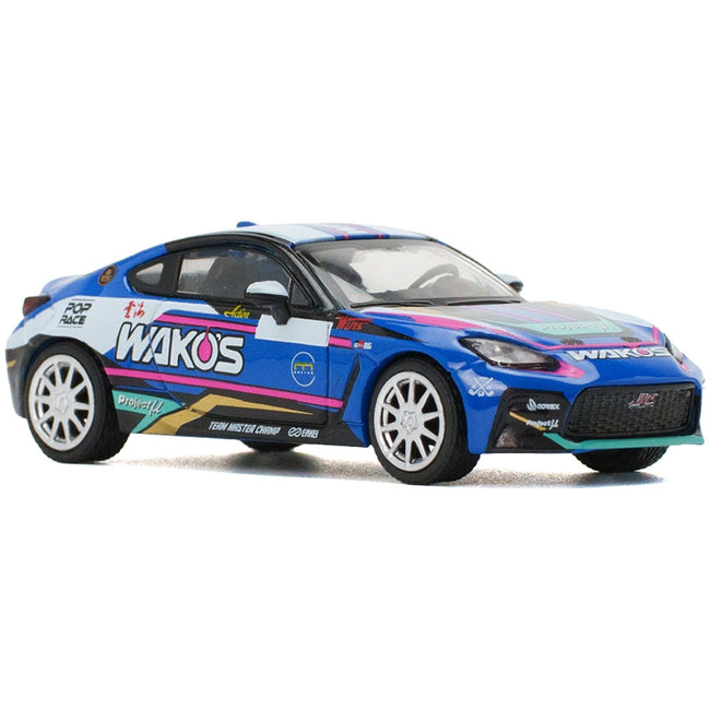 Toyota GR86 "Wako's" Blue with Graphics 1/64 Diecast Model Car by Pop Race-Pop Race-ModelCars.com