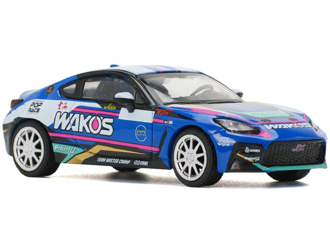 Toyota GR86 "Wako's" Blue with Graphics 1/64 Diecast Model Car by Pop Race-Pop Race-ModelCars.com