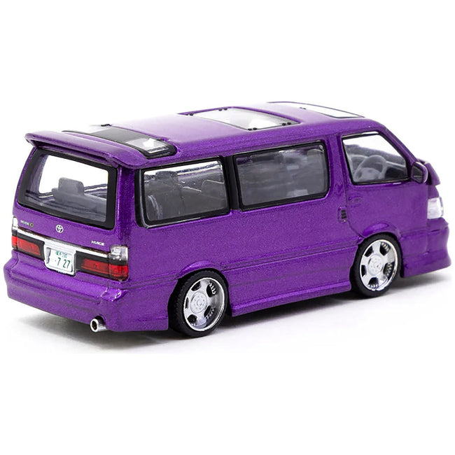 Toyota Hiace Wagon Custom Van RHD (Right Hand Drive) Purple Metallic "Road64" Series 1/64 Diecast Model Car by Tarmac Works-Tarmac Works-ModelCars.com