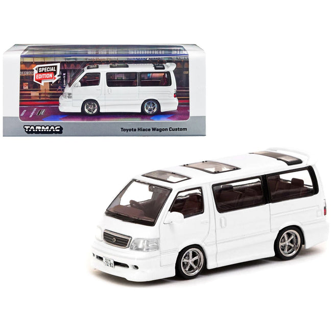 Toyota Hiace Wagon Custom Van RHD (Right Hand Drive) White "Special Edition" "Road64" Series 1/64 Diecast Model Car by Tarmac Works - Tarmac Works - ModelCars.com