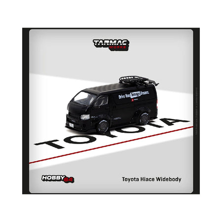 Toyota Hiace Widebody Van RHD (Right Hand Drive) Matt Black with Roof Rack "Drive Your Teenage Dreams" "Hobby64" Series 1/64 Diecast Model Car by Tarmac Works - Tarmac Works - ModelCars.com