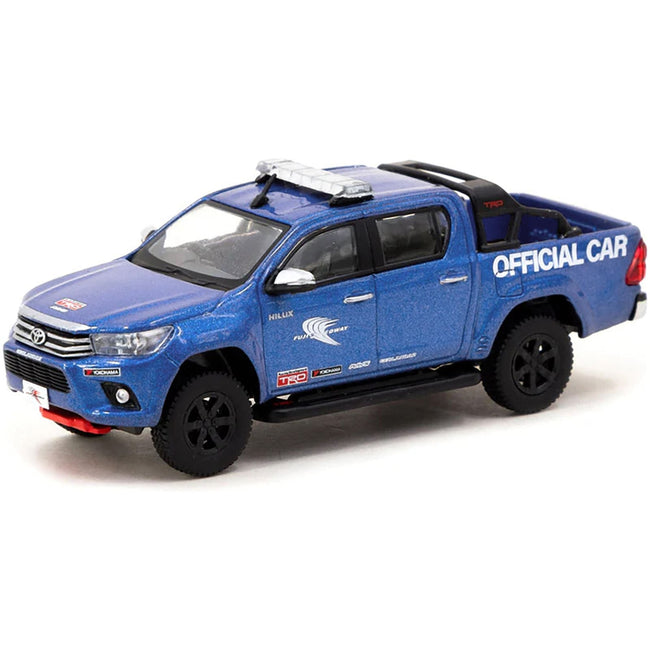 Toyota Hilux Pickup Truck RHD (Right Hand Drive) "Fuji Speedway Official Car" Blue Metallic "Hobby64" Series 1/64 Diecast Model Car by Tarmac Works-Tarmac Works-ModelCars.com