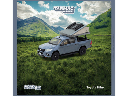 Toyota Hilux Pickup Truck RHD (Right Hand Drive) Gray with Camping Equipment "Road64" Series 1/64 Diecast Model Car by Tarmac Works-Tarmac Works-ModelCars.com