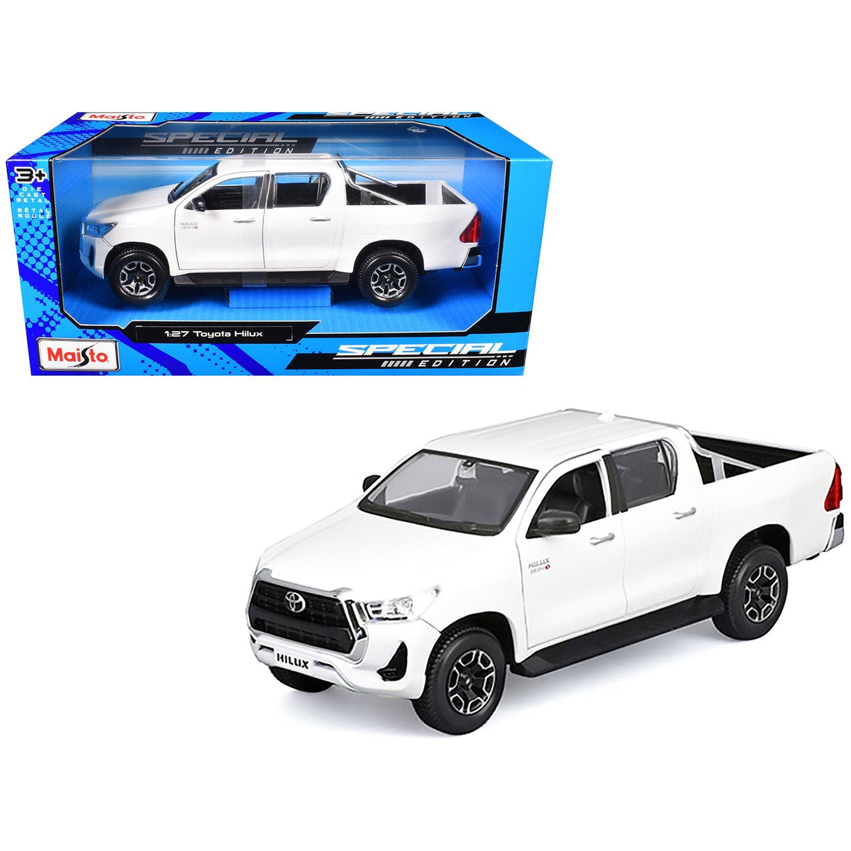 Toyota Hilux Pickup Truck White "Special Edition" Series 1/27 Diecast Model Car by Maisto-Maisto-ModelCars.com