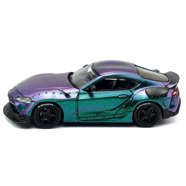 Toyota HKS GR Supra RHD (Right Hand Drive) Magic Purple Metallic 1/64 Diecast Model Car by Pop Race-Pop Race-ModelCars.com