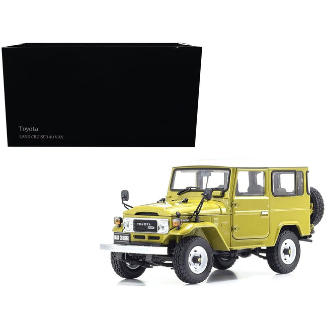 Toyota Land Cruiser 40 Van RHD (Right Hand Drive) Yellow 1/18 Diecast Model Car by Kyosho-Kyosho-ModelCars.com