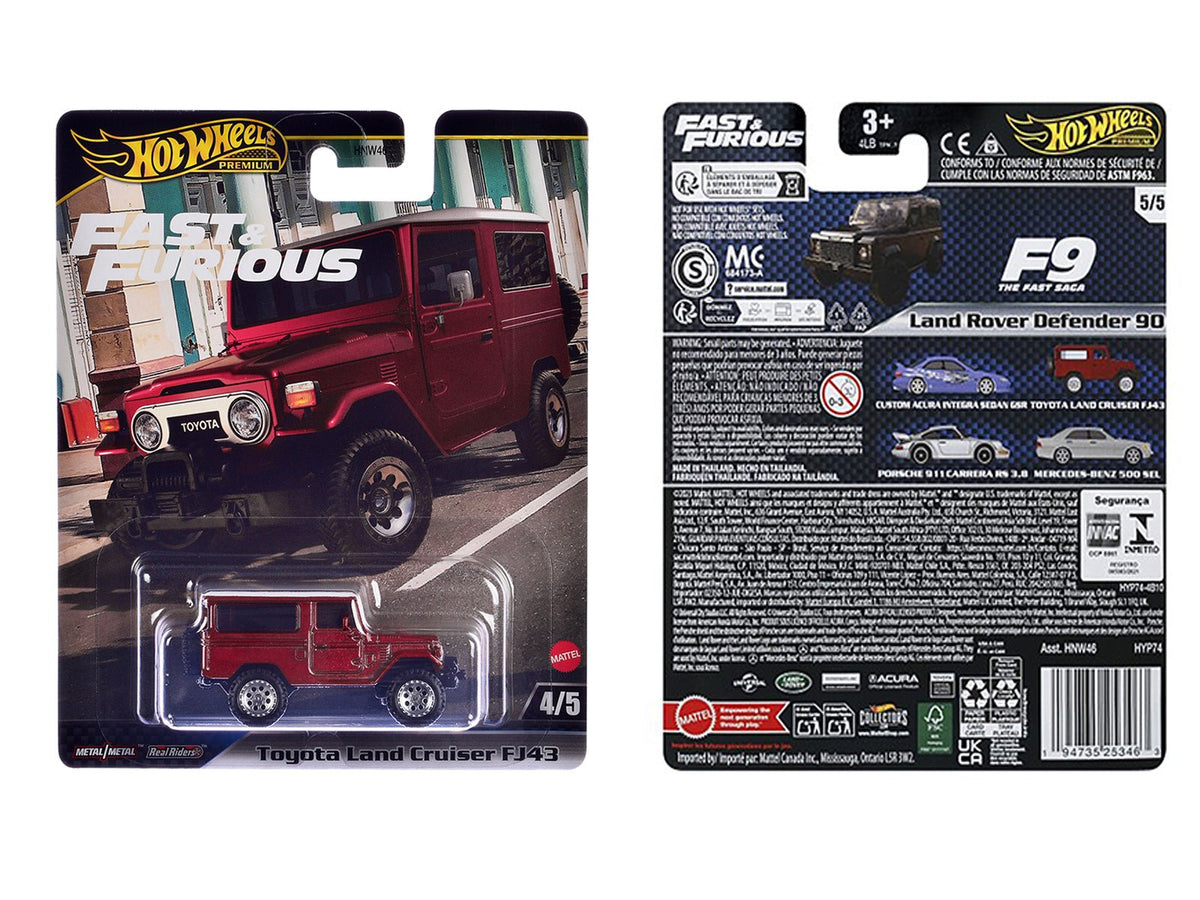 Toyota Land Cruiser FJ43 Red with White Top "The Fate of the Furious" (2017) Movie "Fast & Furious" Series Diecast Model Car by Hot Wheels-Hotwheels-ModelCars.com