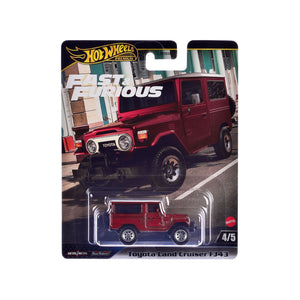 Toyota Land Cruiser FJ43 Red with White Top "The Fate of the Furious" (2017) Movie "Fast & Furious" Series Diecast Model Car by Hot Wheels