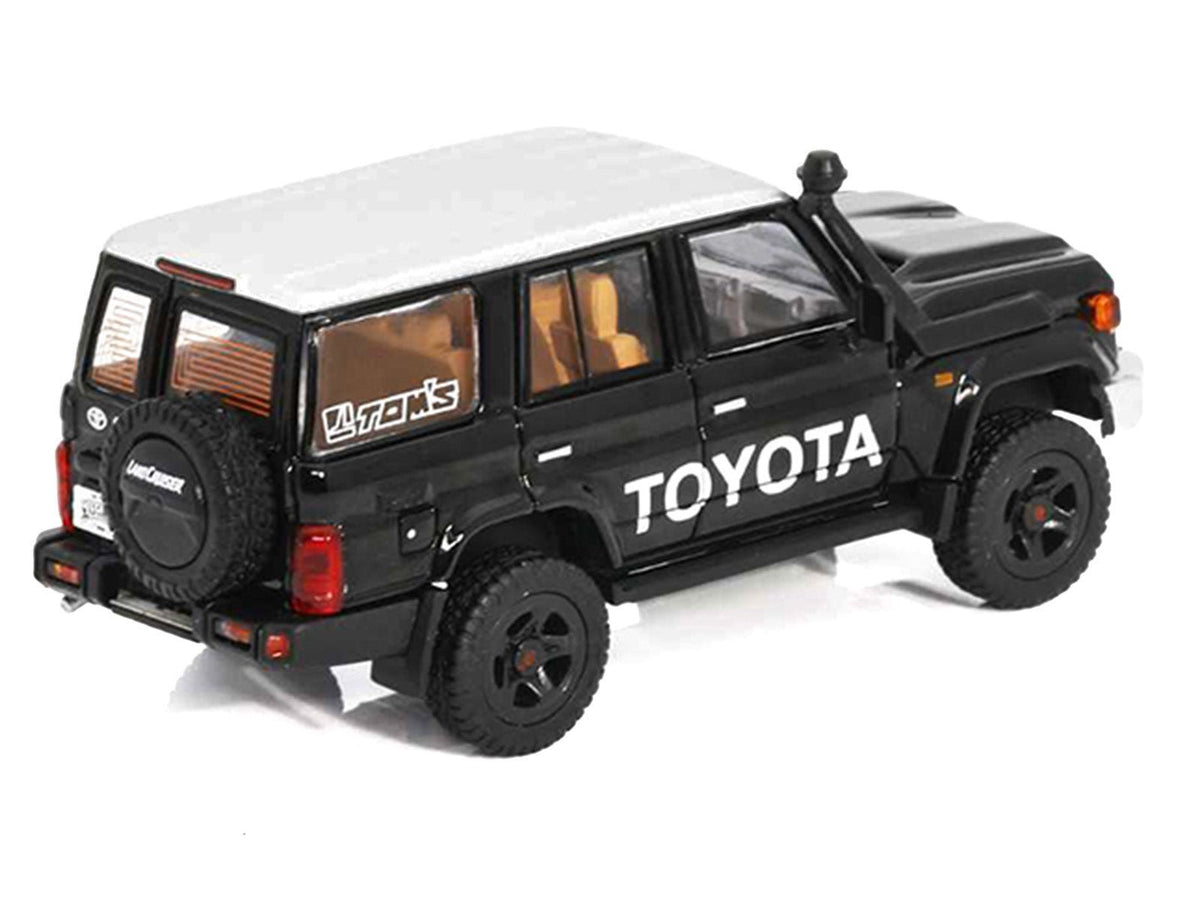 Toyota Land Cruiser (J76) Black with Silver Metallic Top 1/64 Diecast Model Car by GCD-GCD-ModelCars.com